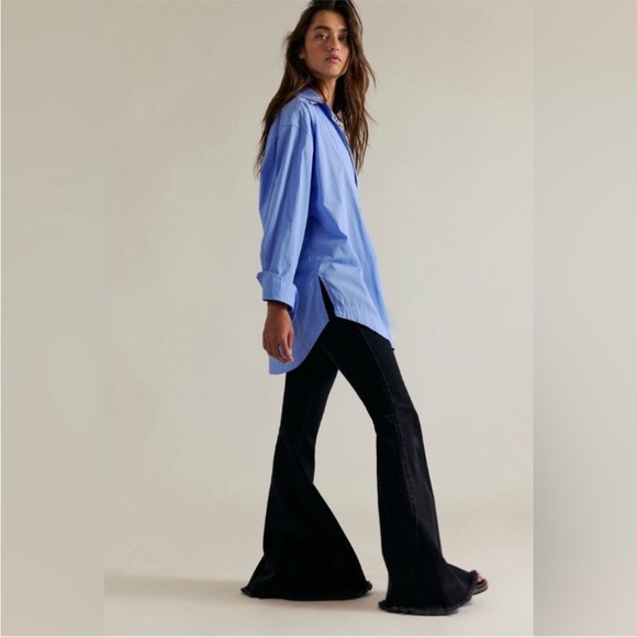 FREE PEOPLE Black EMRE FLARE jeans size 28 - Picture 4 of 16